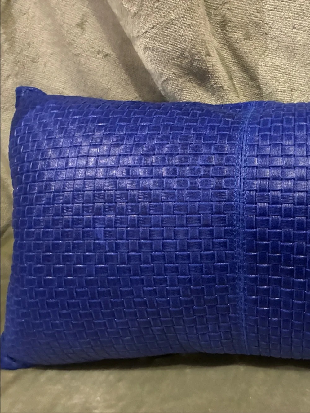 Home Accents Royal Blue Textured Lumbar Pillow